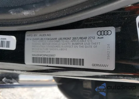 2015 Audi A6 Premium Plus from USA, damaged, VIN WAUGFAFCXFN020057
